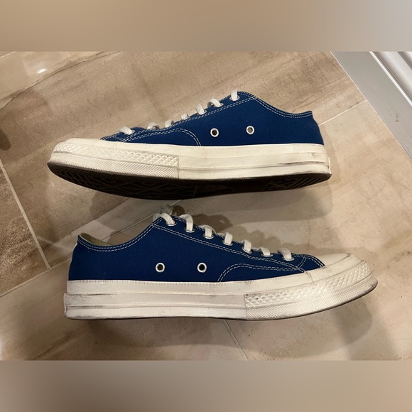 COMME DES GARÇON blue CDG converse!!! MEN’s!! SIZE 10. Worn a few times - Picture 7 of 7